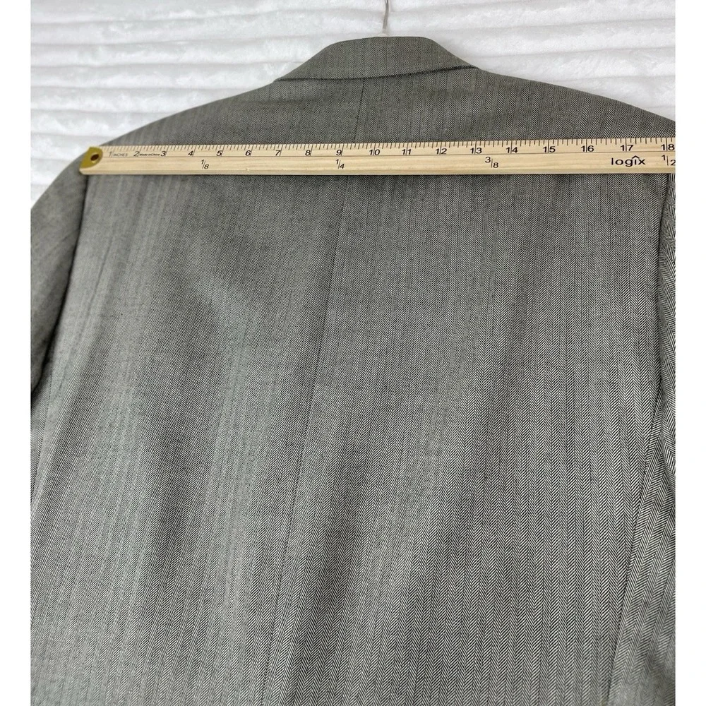 Lauren Ralph Lauren Silk Wool Suit Coat Jacket Men's 40R Beige/Brown Herringbone